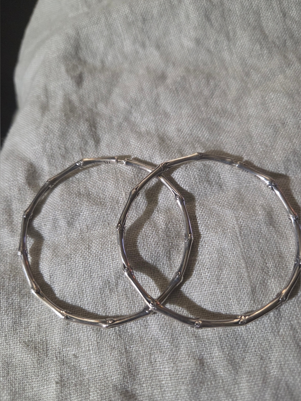 John Hardy Sterling Silver Large Bamboo Hoop Earrings